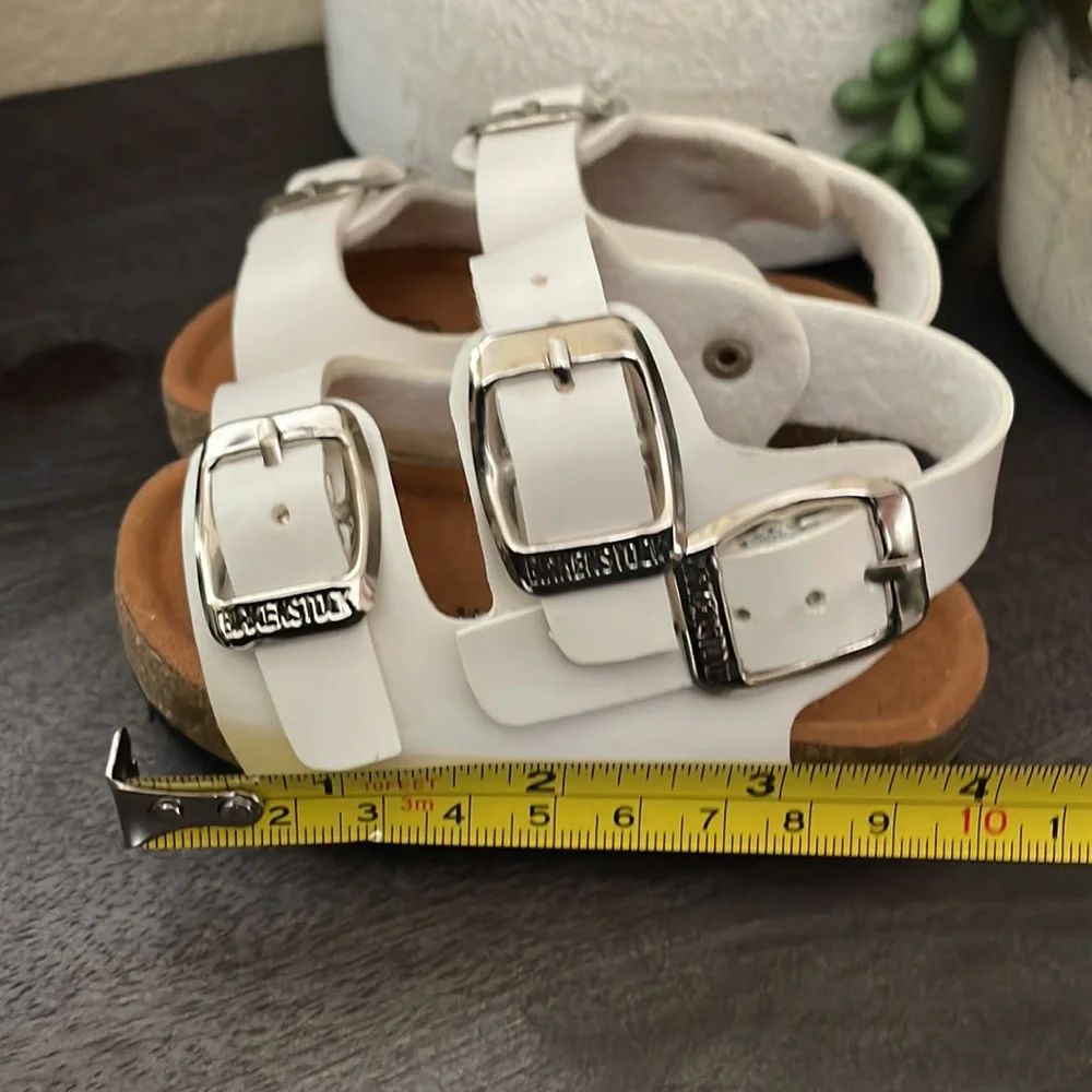 Birkenstock White Kids Double Buckle Sandals